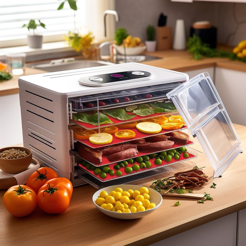 6PCS Silicone Dehydrator Sheets - Nonstick fruit leather trays for