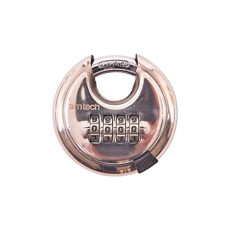 Amtech T1146 70mm 4 Digit Stainless Steel Combination Padlock