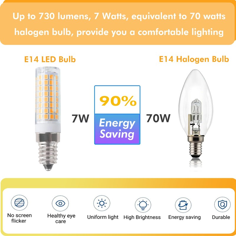 [Pack of 5] E14 LED Bulb dimmable 7W E14 European