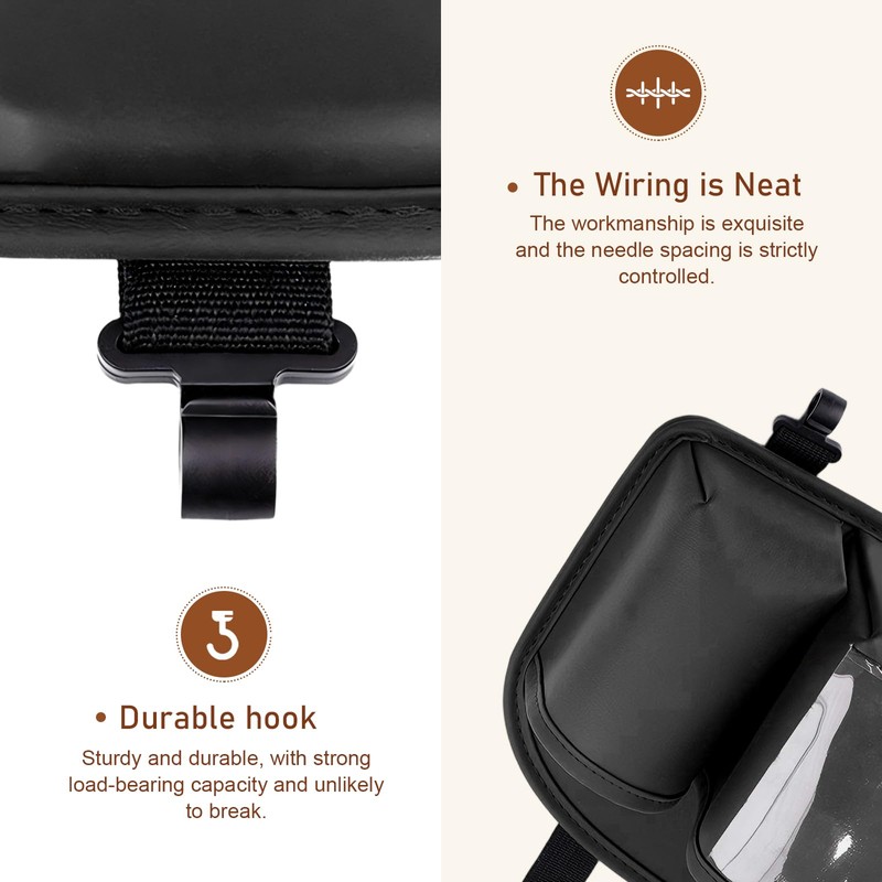 1 PCS Car Back Seat Hanging Bag, Strap-On Waterproof Leather