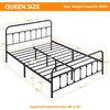 Topeakmart Queen Size Victorian Style Metal Bed Frame with Headboard/Mattress