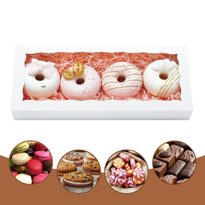 JOHOPACK 5pcs Cookie Boxes 12 x 5 x 1.5 Inch
