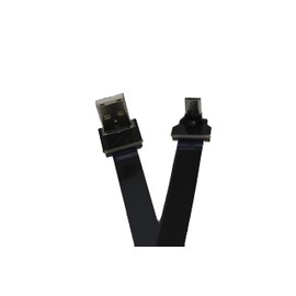 Long Flat Slim Thin Ribbon Micro USB Male 90 Degree Angled to Standard USB A Male 90 Degree Angled for sync and Charging Black (50CM Micro USB 1 to Standard USB A UP)