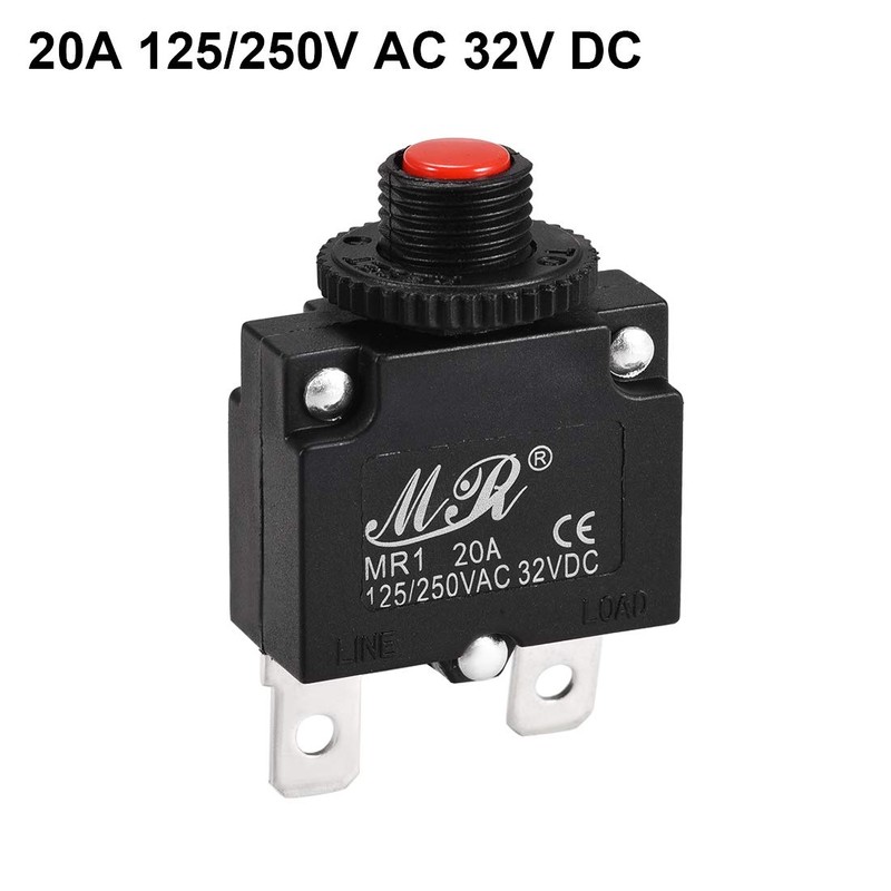sourcingmap Thermal Circuit Breaker 20 Amp Push Button Reset Overload