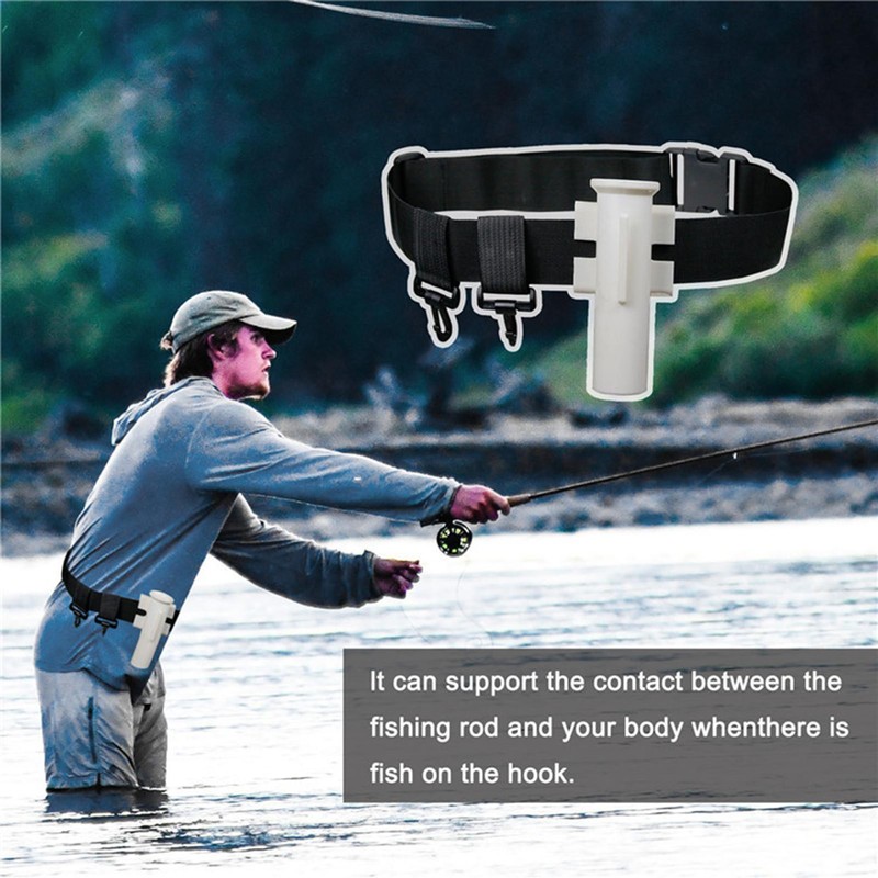 Fishing Rod Belt with Movable Ring Adjustable Fishing Fighting Belt