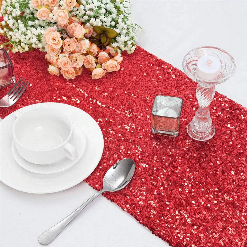 12x108inch Glitter Sequin Table Runner Chair Sashes Swags Wedding Party