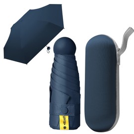 MXCOCO Paraguas de Bolsillo para Lluvia y Sol, Mini Sombrilla Plegable con Protección UV, Resistente al Viento y Lluvia, Ligero y Portátil con Estuche para Llevarlo Diario en Bolsa o Mochila