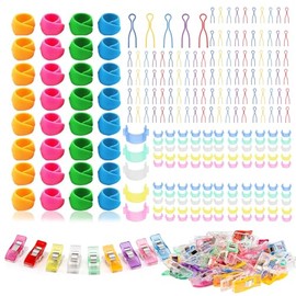 Doukey 282 PCS Sewing Supplies Thread Organizer Set Sewing Helpers, Include 100 Bobbin Thread Holders, 100 Sewing Bobbin Holder Clips, 32 Silicone Bobbin Holders Spool Huggers, 50 Sewing Clips