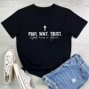 Women Pray Wait Trust Soft Sleeveless Crew Neck Cute Graphic