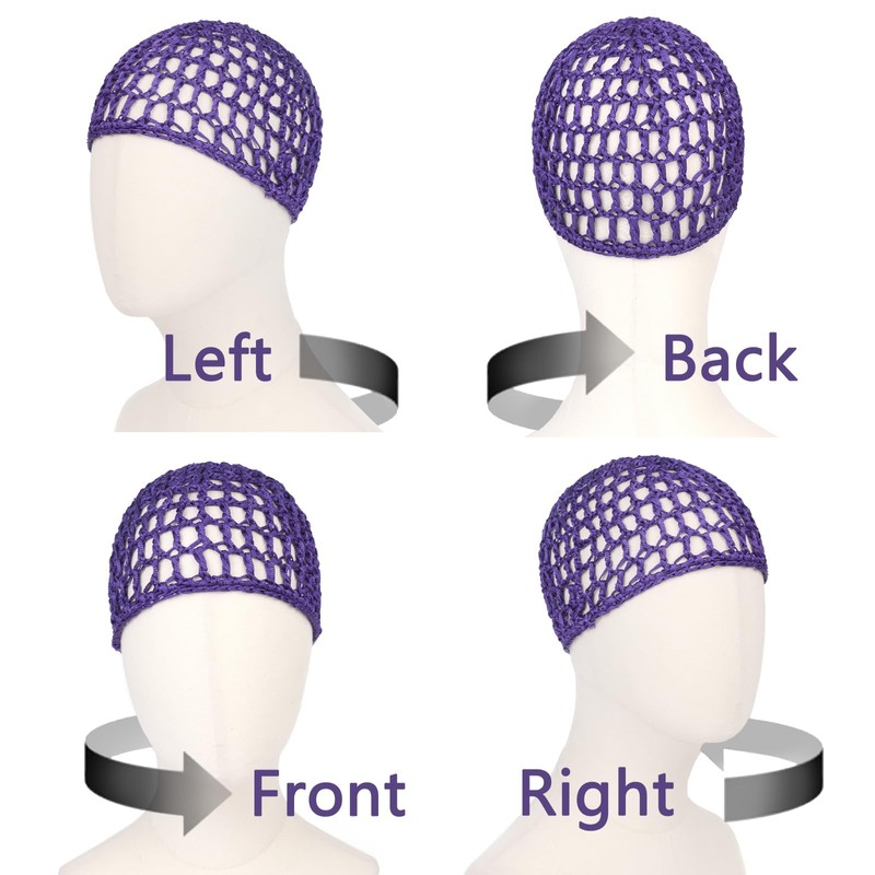 2 PCS Hair Nets for Sleeping Mesh Crochet Hair Wrap