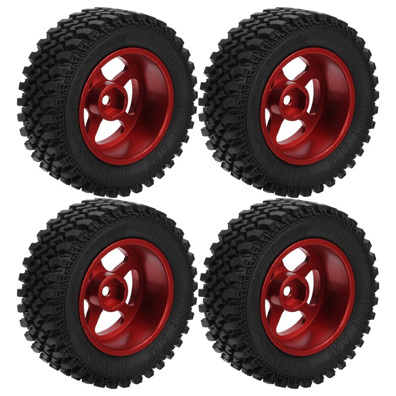 MN86 1/12 CarRed Aluminum Wheel Hub Rubber Tire RC Parts