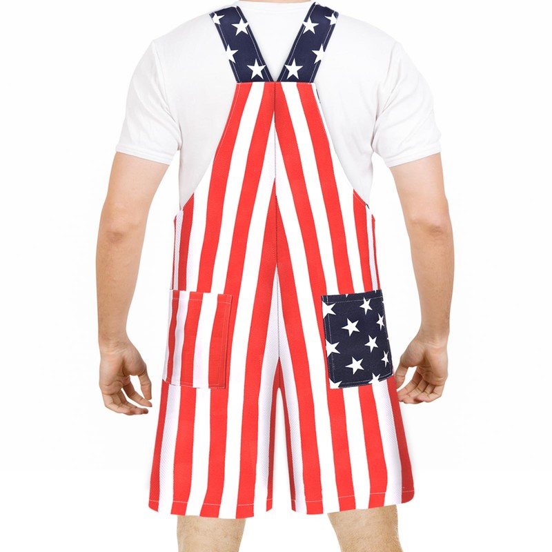 Yi-gog American Flag Coveralls for Unisex Bib Overalls Festival Jumpsuits