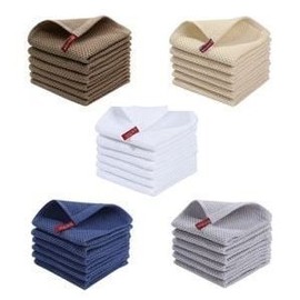 Yuriel Premium Waffle Cotton Loop Hand Towel - 6 Pack Kitchen Dishcloth Brown 6-pack 3ea