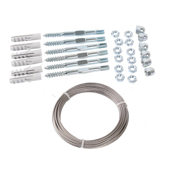 Gardinger Trellis Cable System Galvanised Steel Complete Set with 6