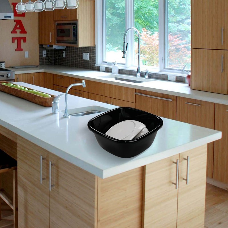 Qskely Paquete de 3 sartenes/lavabos negros de 12 cuartos de