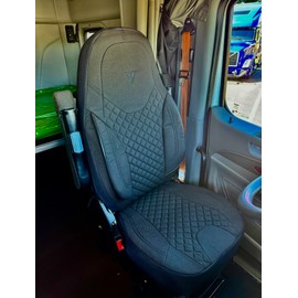 V-TRUCK CORP SEAT Cover for Peterbilt 579 567 OEM Stock SEAT (Black/Black)