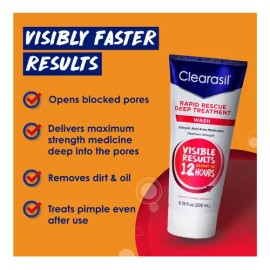 Clearasil Acne Rapid Rescue Deep Treatment Wash 200ml 6.78oz