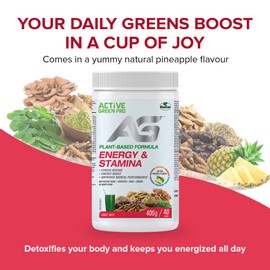 Active Green Pro Active Green Pro - Energy & Stamina Powder, Blend of Adaptogenic Herbs, Cordyceps, Maca & Vegetables, Plant-Based Formula, No Fillers, No Sugar Added - 40 Servings