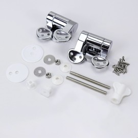 Fanmitrk Toilet Seat Hinge-Zinc Alloy Soft Close Toilet Seat Fittings,Replacement Hinge with Fittings and Repair Parts, for Most Wooden Seat (XHJHJ)