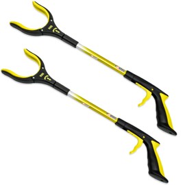 2 Pack 21 Inch Grabber Reacher with Rotating Jaw - Mobility Aid Reaching Assit Tool