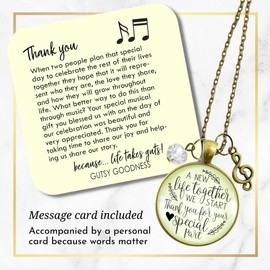 Wedding Singer Gift Necklace New Life Musician Soloist G Clef Charm 36"