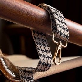 Scrodcat Wide Purse Straps Replacement Crossbody Adjustable Belt for Shoulder Strap Bag Strap Handbag Canvas (Wide:1.5inch, Houndstooth Gray)