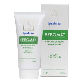 Ipsiderm Sebomat Crema AHA 5 %, Controla Brillo y Acné, Piel Mixta