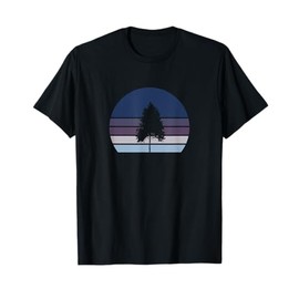 Minimalist Sunset Aspen Tree Design T-Shirt