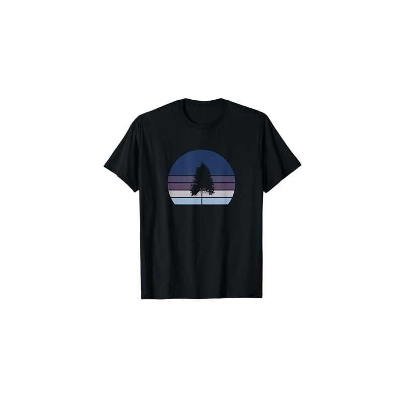 Minimalist Sunset Aspen Tree Design T-Shirt