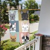 Rasthor French Bulldog Puppies Mosaic Garden Flags House Indoor Outdoor