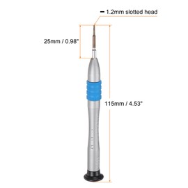 HARFINGTON 2pcs Precision Slotted Screwdriver 1.2mm Magnetic Flat Head Mini Pen Style Screw Driver with Non-slip Handle for Eyeglasses Watch Laptop Electronic, Blue