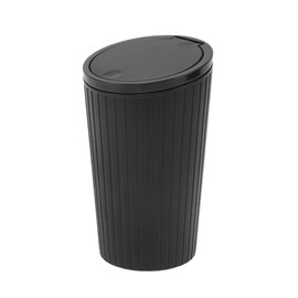 X AUTOHAUX Car Trash Can Trash Bin Portable 3.2" Width 6.3" Height Black Plastic