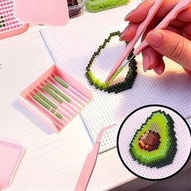 MircTuDou Ironing Beads Tool, Complete Set, 10 Pieces, Tools, Beginner Set, 0.1 inch (2.6 mm), 2,000 Beads Included, 10 Metal Chains, Easy, DIY, Crafts, Accessories, Making Kit, Storage, Convenient