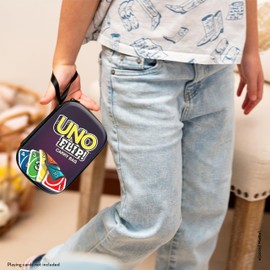 Theo Klein 5966 UNO FLIP Carry Bag, Practical Playing Card Bag for Travel, Protects Cards from Moisture and Dust, Dimensions: 11 cm x 3.5 cm x 15.5 cm, Toy for Children from 3 Years