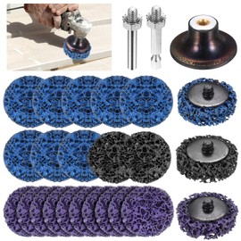 Pack of 23 50 mm CSD Disc Drill, 50 mm Wheel Hub Grinder, Mixed CSD Disc Sanding Discs Drill, Silicon Carbide Coarse Cleaning Disc for Metal Rust Grinding Polishing, with 2 Shafts