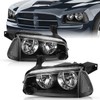 TUSDAR Halogen Headlight Assembly Set Replacement for 2006-2010 Dodge Charger
