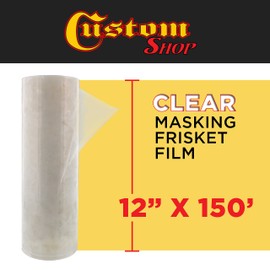 Custom Shop 12" x 150' Roll of Clear Masking Film/Frisket for Artists, Airbrush Graphics, Automotive, Motorcycle - Tracing, Cutting Templates, Stencil Making, Lettering, Design Transfer Paper Tape