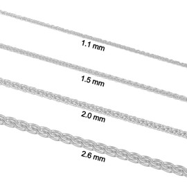 Kooljewelry Sterling Silver Italian Round Wheat Chain Bracelet (1.5mm, 7 inch)