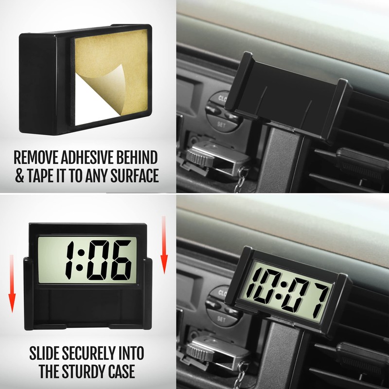 Betus Betus Car Dashboard Digital Clock - Vehicle Adhesive Clock