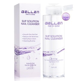 Gellen 473ml Multi-Purpose Nail Cleanser, Pump Bottle Design Nail Surface Cleaner for Prep Nails, Tacky Residue Remover for High-Shine Gel Top Coat, Polygel Slip Solution, Nail Cleaning for Manicure