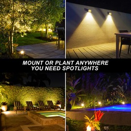 CREPOW Solar Spot Lights Outdoor, 20 LED IP65 Waterproof Solar Landscape Lights, Dusk-to-Dawn 3000K Warm White Solar Outdoor Lights for Yard Garden Driveway Porch Walkway, 4-in-1