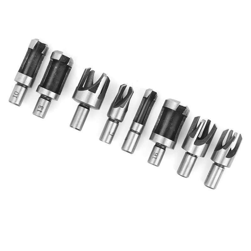 Wood Plug Cutter,8Pcs Wood Plug Cutter Tapered Claw Drill Bit