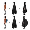 3-in-1 Waterproof Rain Poncho Lightweight Hooded Rain Coat Picnic Mat