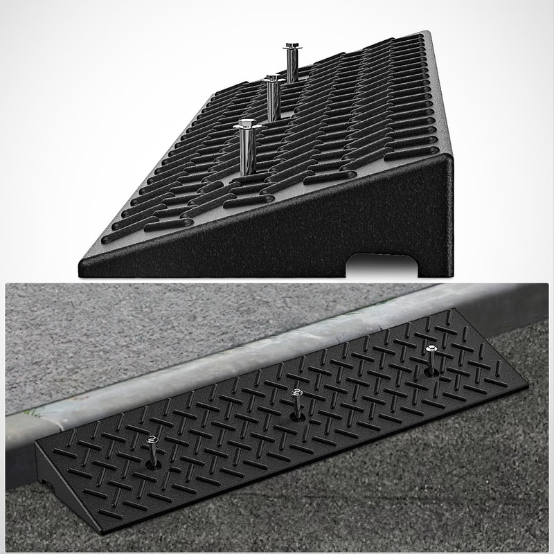 Nilight 3.2" Rise Curb Ramps, Heavy Duty Rubber Driveway Threshold