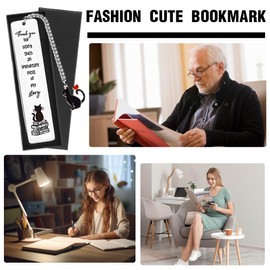 WUMZIRA Thank You Bookmark Leaving Gifts Inspirational Bookmark with Gift Boxes Metal Bookmark Gift for Teacher Teacher Thank You Bookmark for Graduation