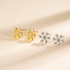 Cute Mini Flower Cubic Zirconia Stud S925 Sterling Silver Earrings