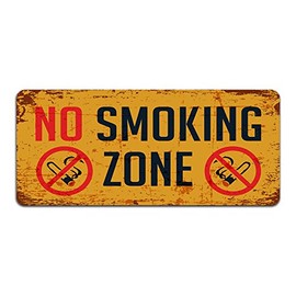 Print Crafted - No Smoking Zone - Vintage Metal Warning Sign For Business Or Home
