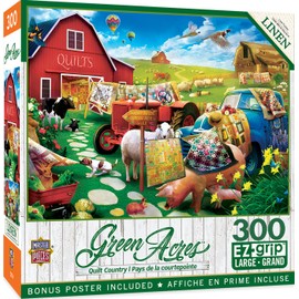 Master Pieces Rompecabezas EZ Grip de 300 Piezas – Quilt Country – 18 x 24 Pulgadas