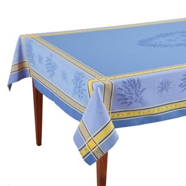 Occitan Imports Senanque Bleu Jacquard French Tablecloth, 63 x 63 (4 people)