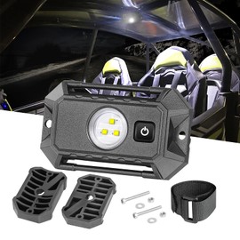 Auto Power Plus LED Dome Light Universal Roll Bar Mount LED Rock Light W/Switch Utility Roll Cage Dome Lights Car Interior Reading Lights for UTV RZR Can-Am 4x4 Truck SUV Golf Cart